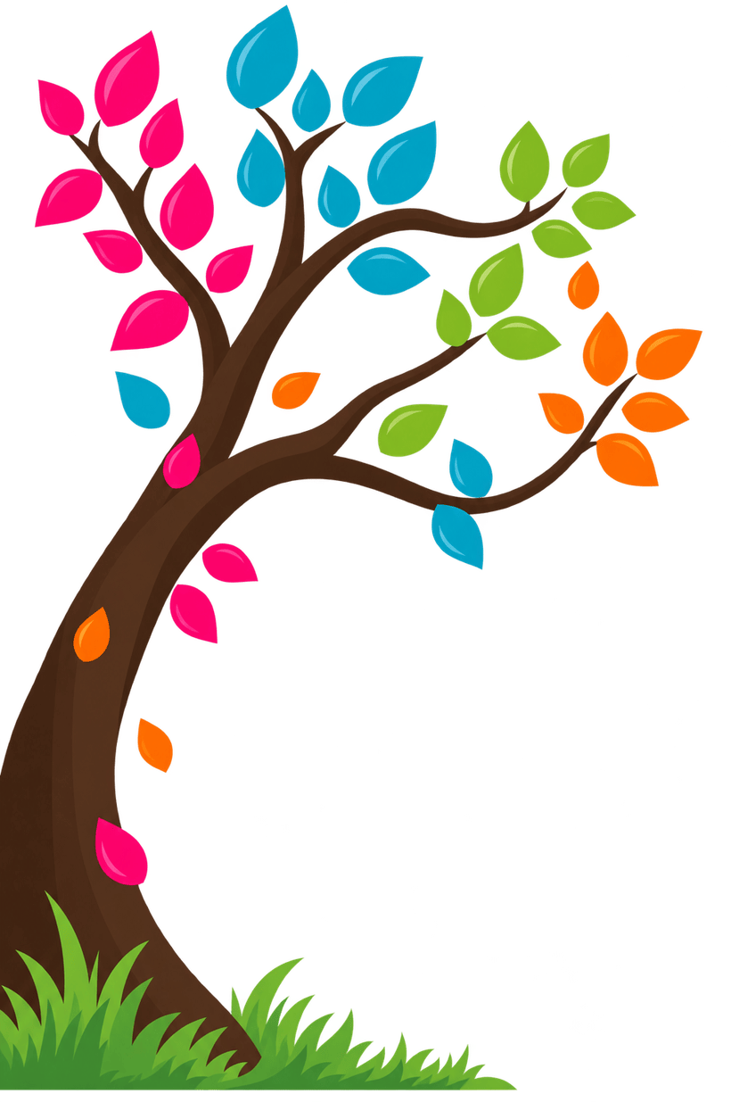 Illustrated tree with a child on a swing